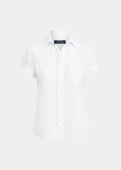 Women's Polo Ralph Lauren Linen Short-Sleeve Shirts | 209846UAM